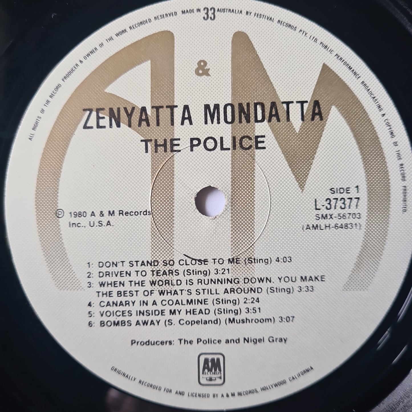 The Police – Zenyatta Mondatta - 1980 - Vinyl Record