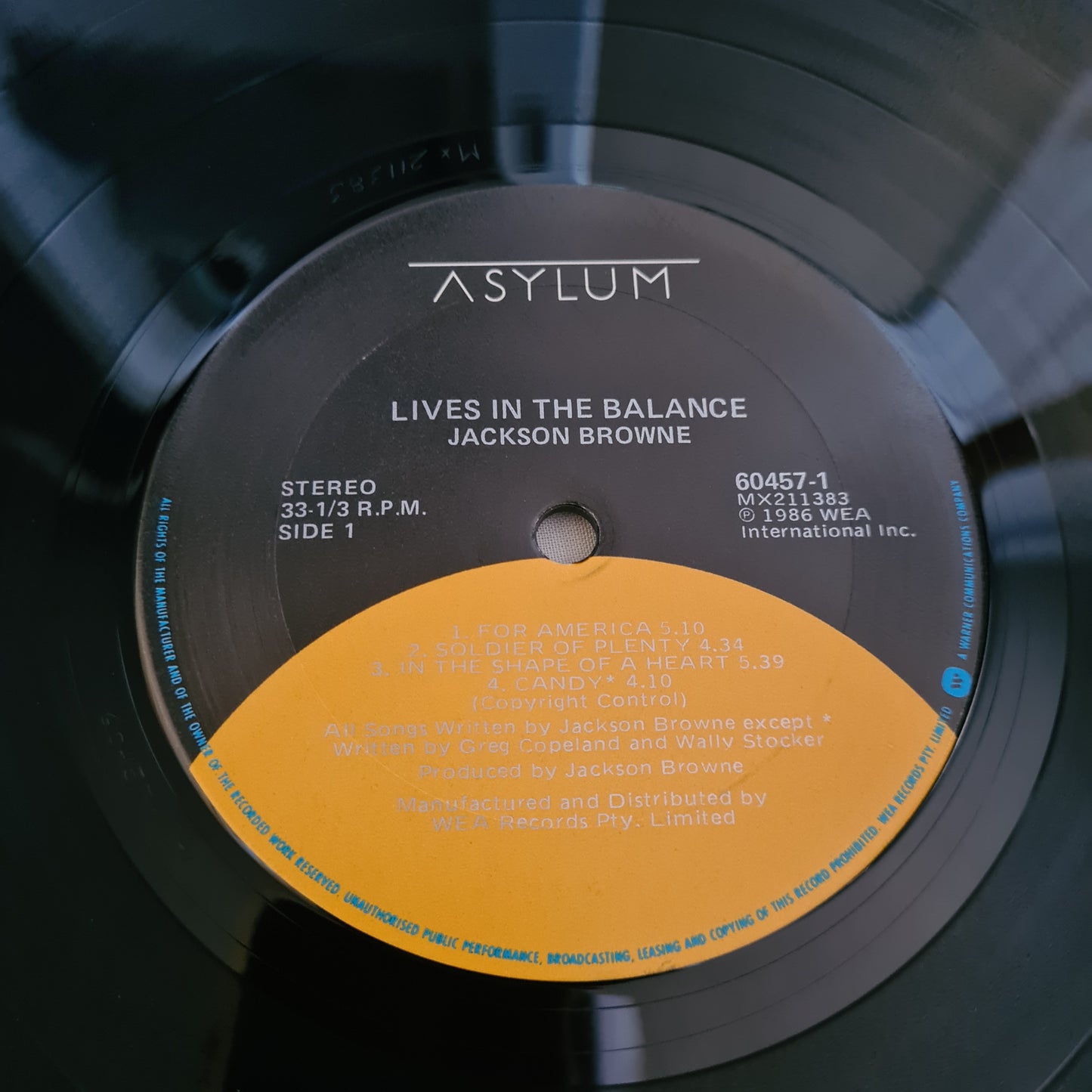 Jackson Browne – Lives In The Balance - 1986 - Vinyl Record