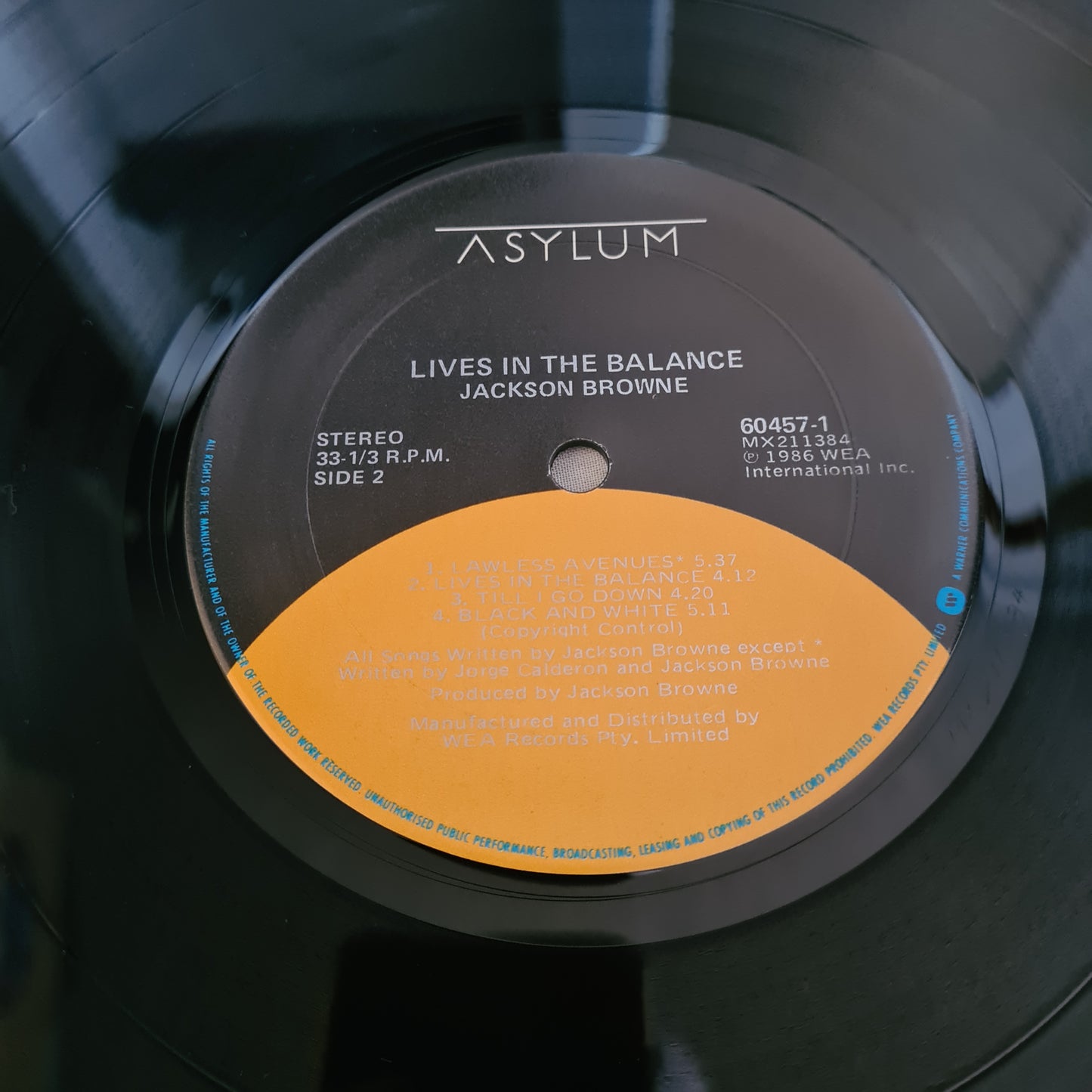 Jackson Browne – Lives In The Balance - 1986 - Vinyl Record